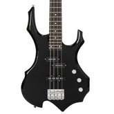 Glarry Burning Fire Electric Bass Guitar Full Size 4 String w/20W Amplifier - Black